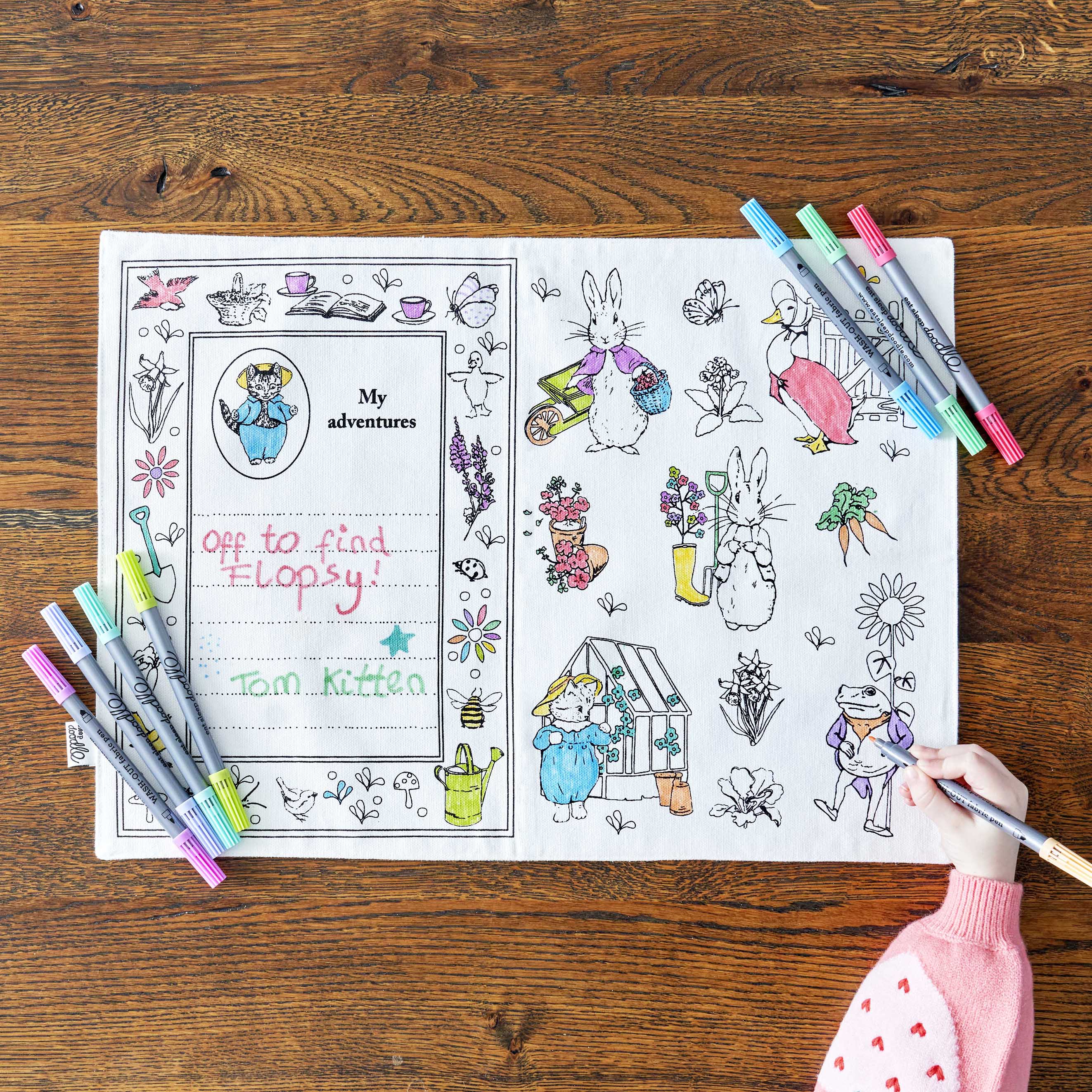 peter rabbit colour in placemat