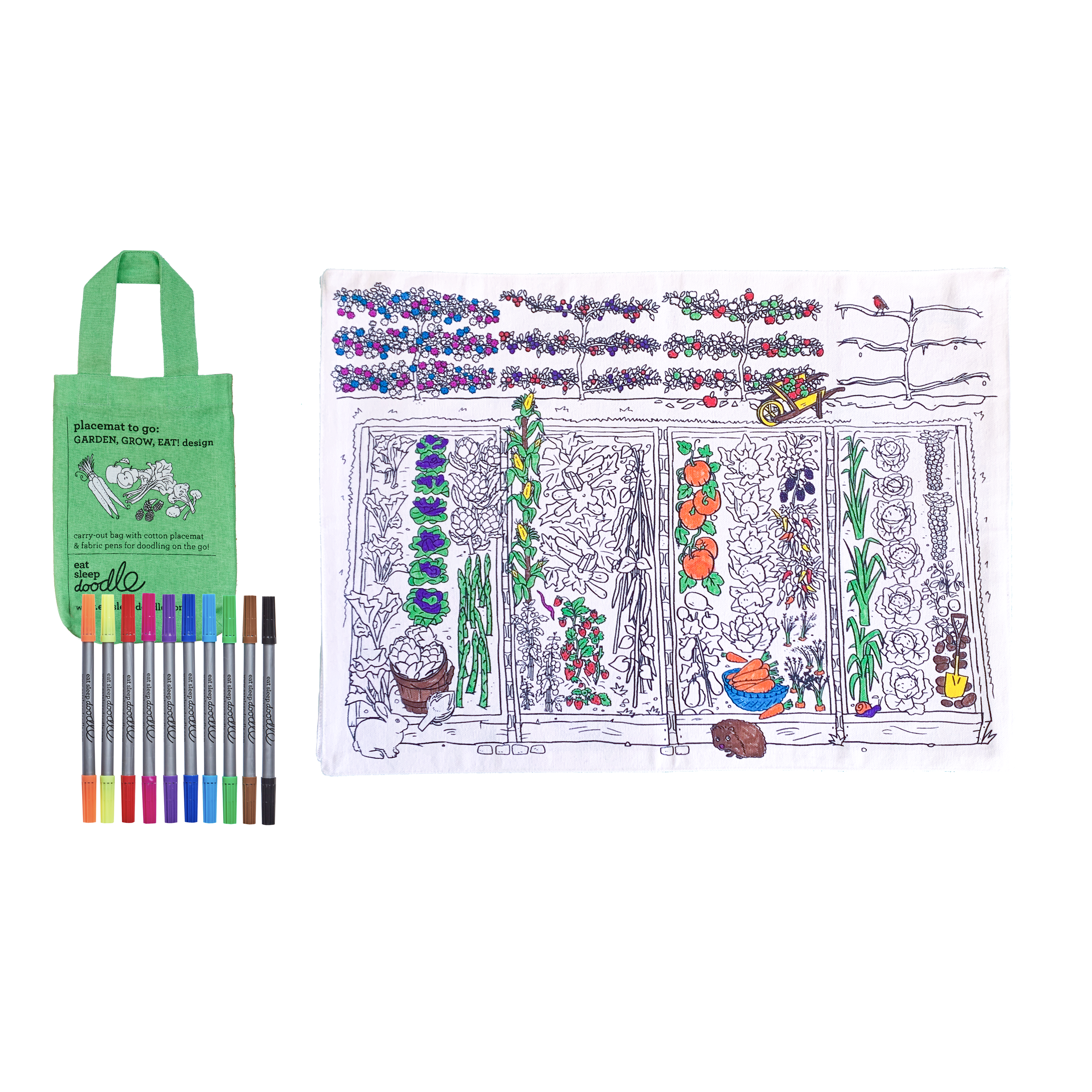 garden, grow, eat! placemat to go - party pack of 10