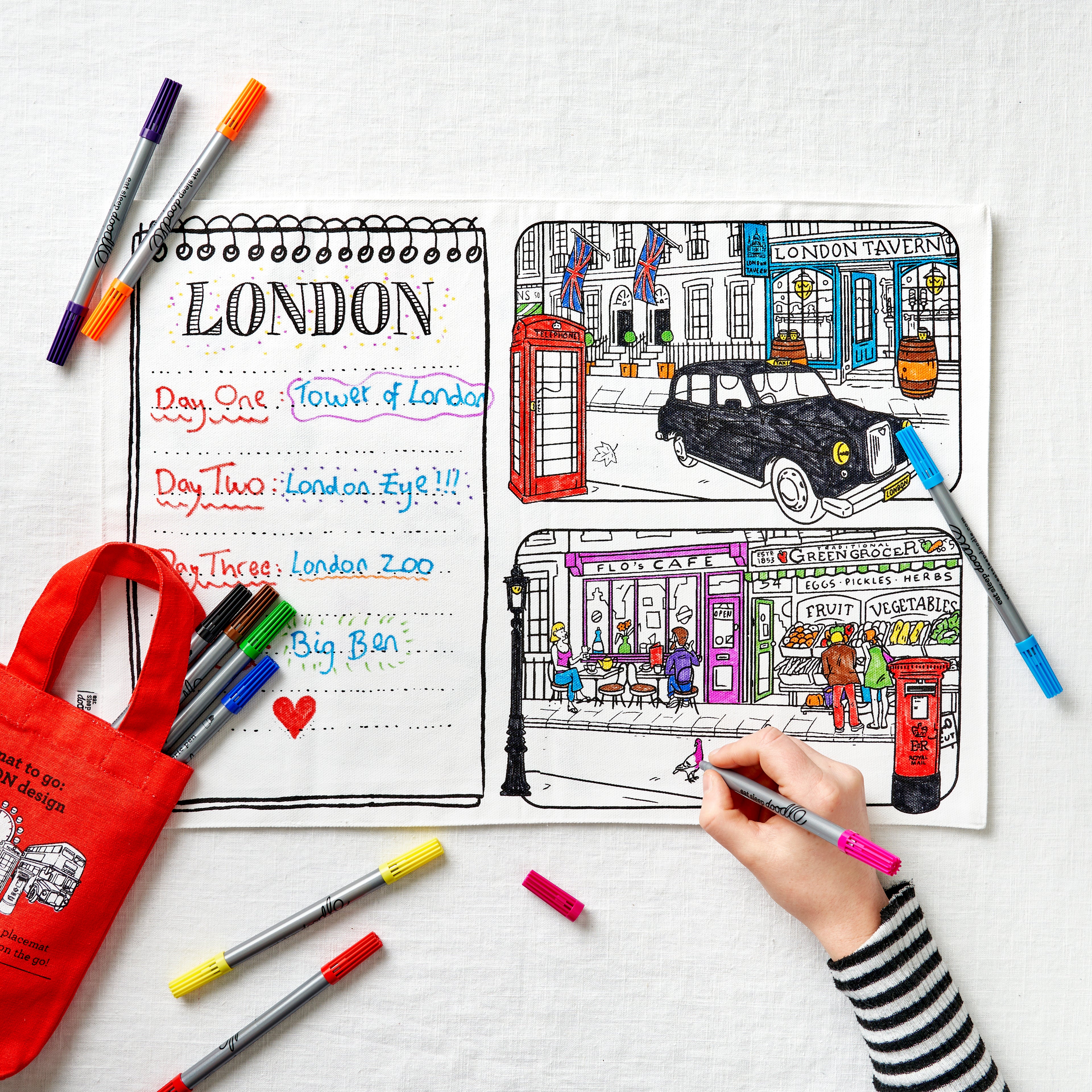 London placemat to go - party pack of 10
