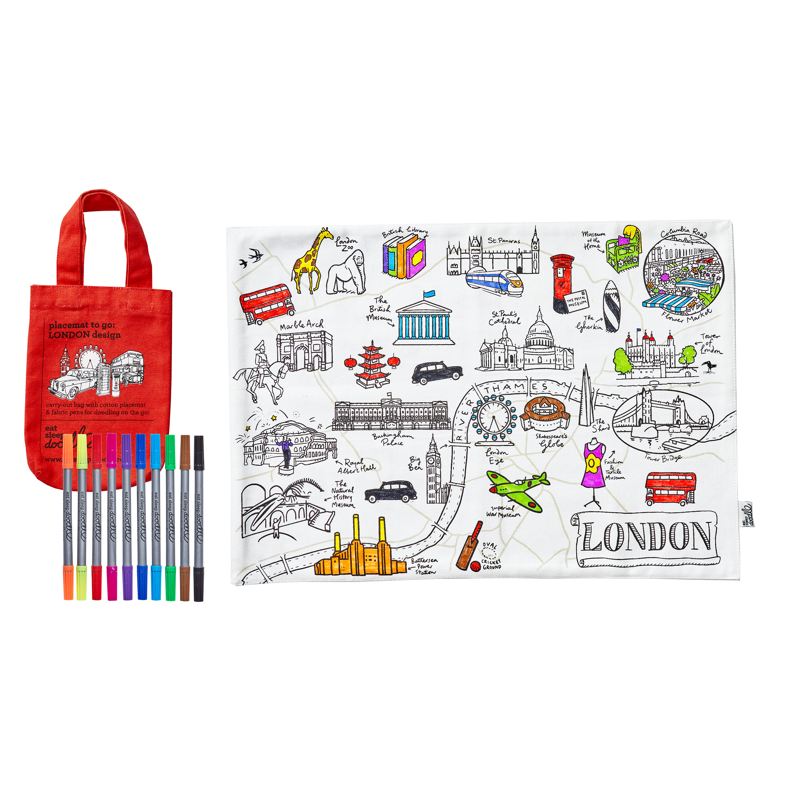 London placemat to go - party pack of 10