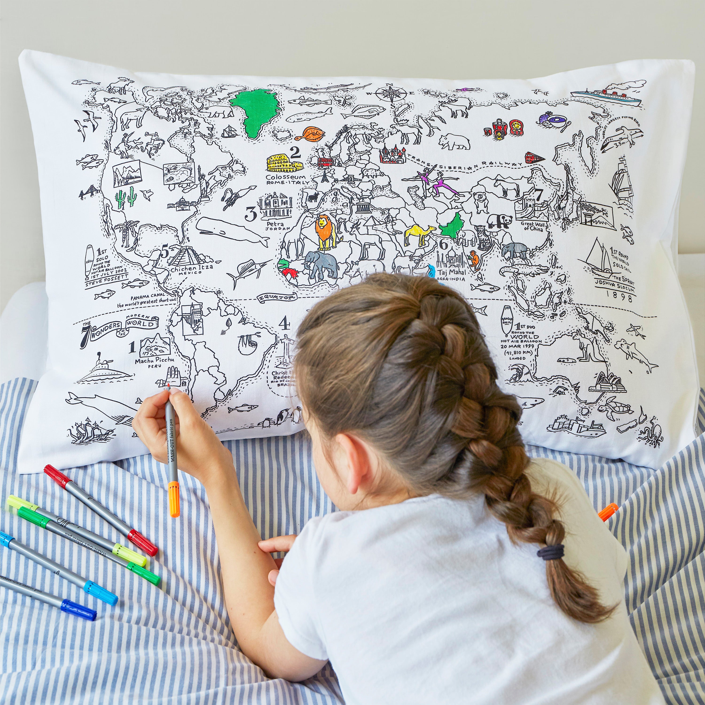 world map pillowcase