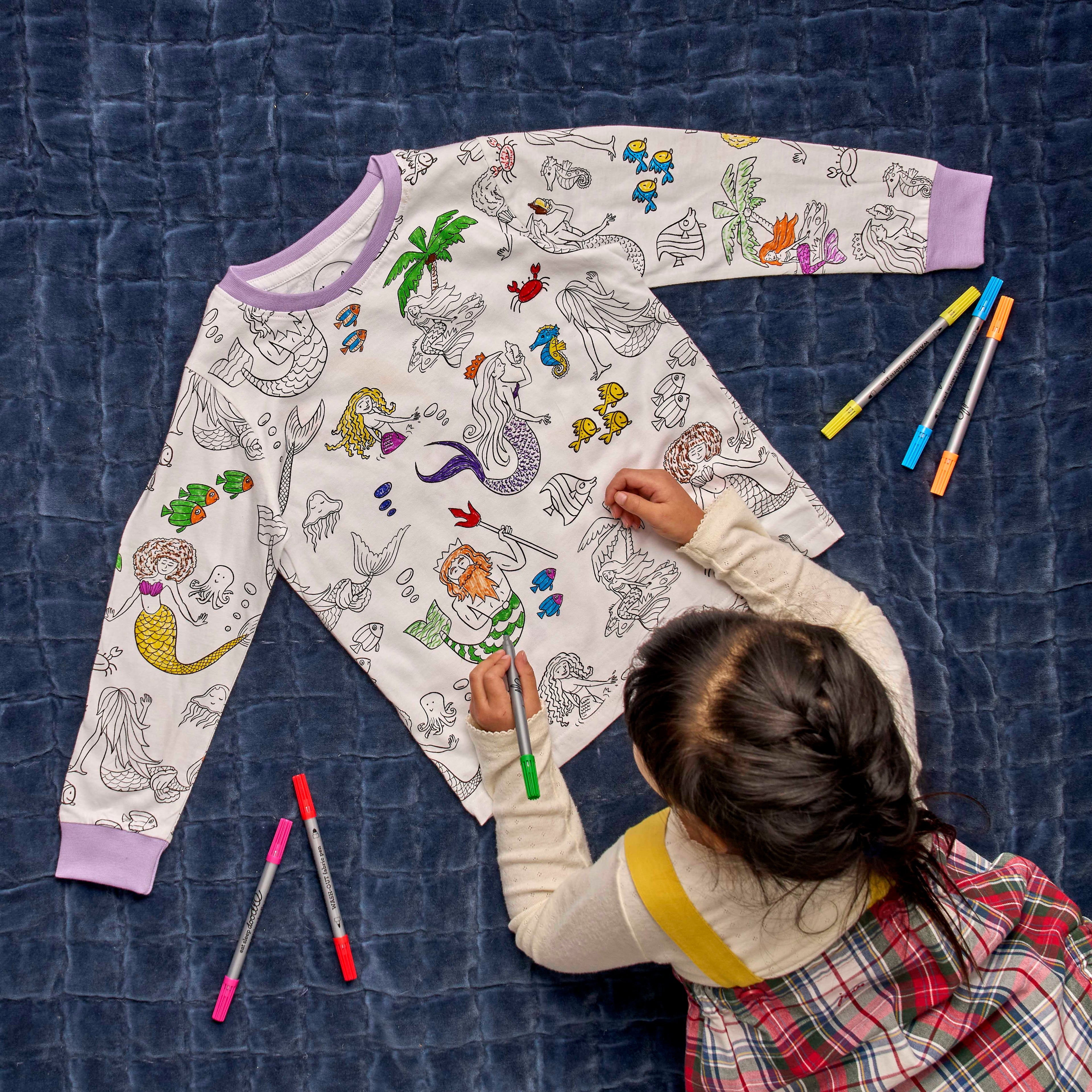 mermaid colour in pyjamas