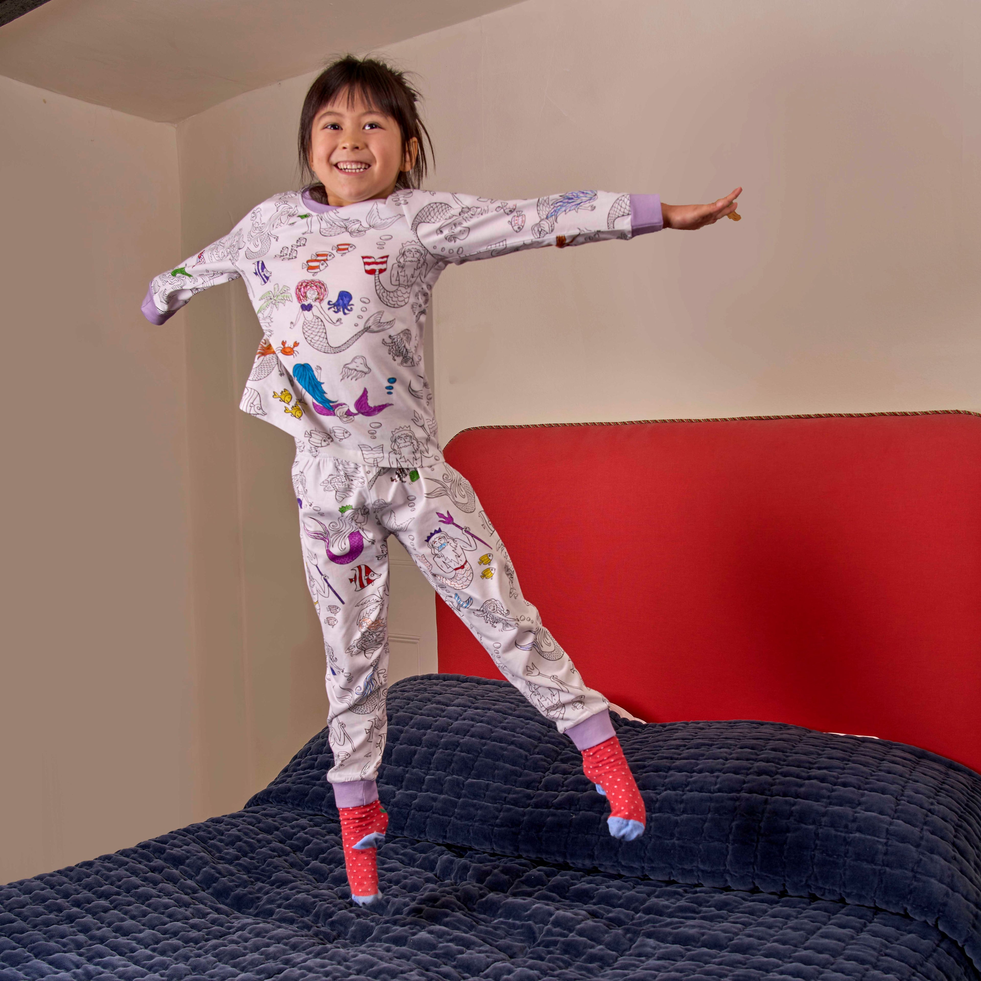 mermaid colour in pyjamas