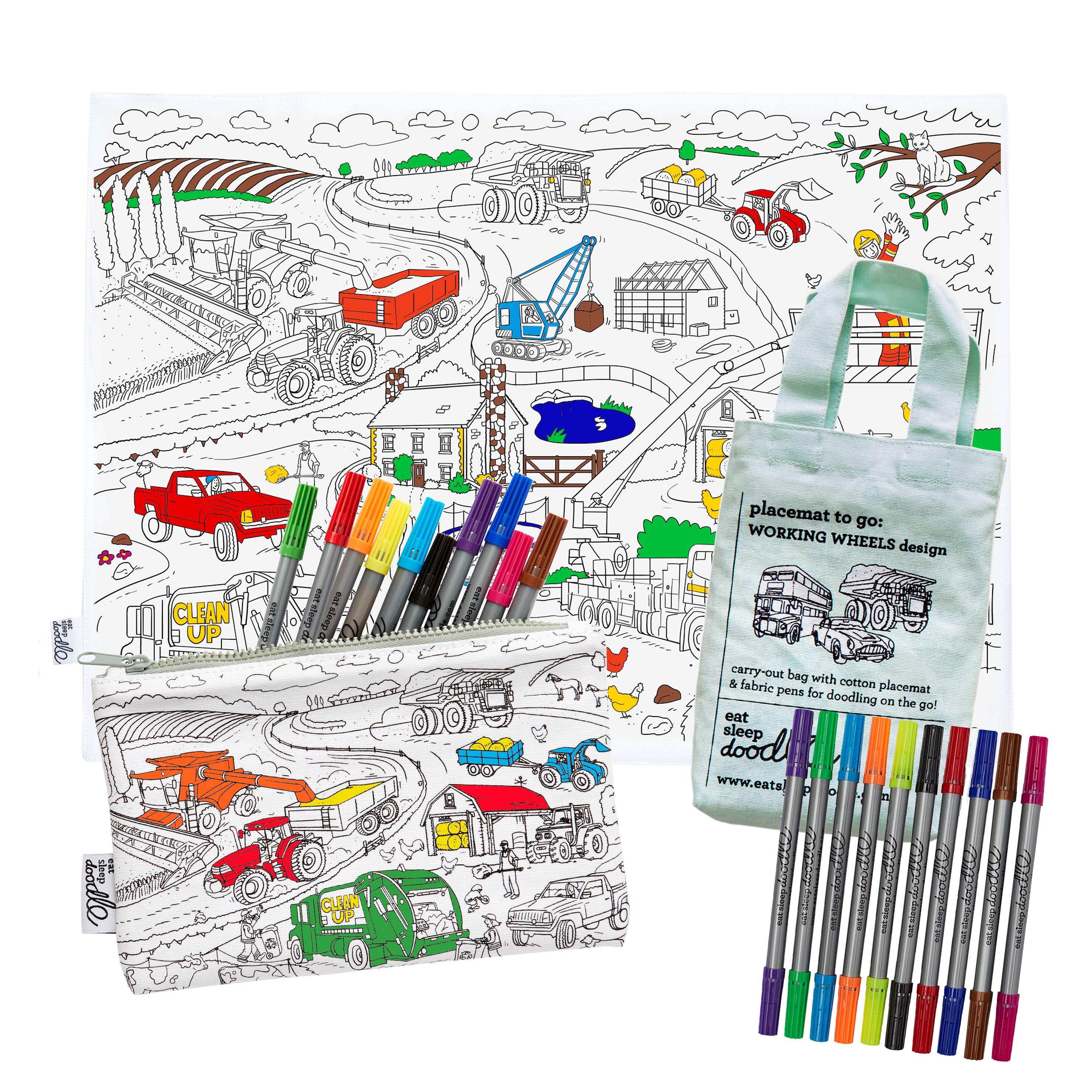 cars, trucks & tractors colour in bundle