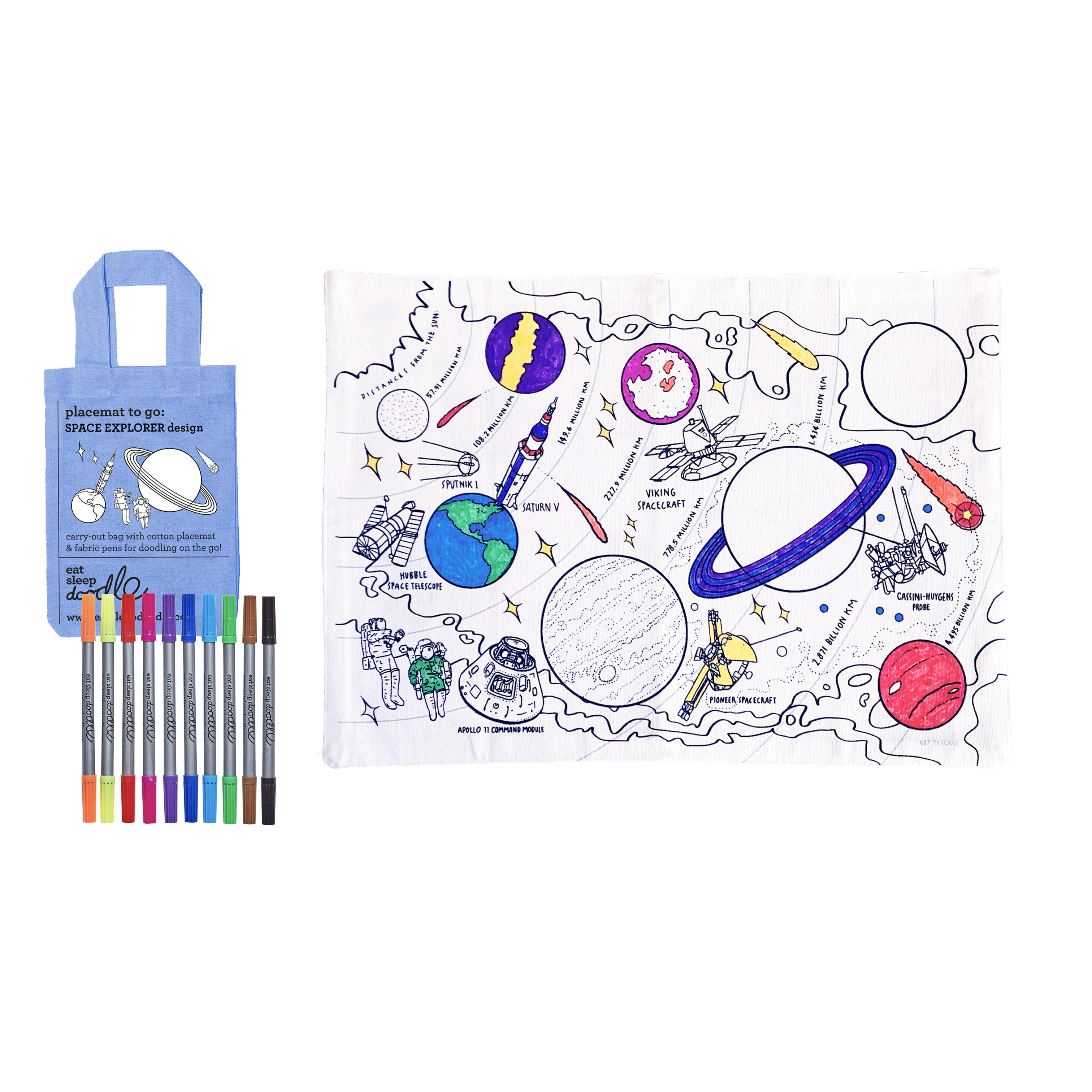 space explorer placemat to go - party pack of 10