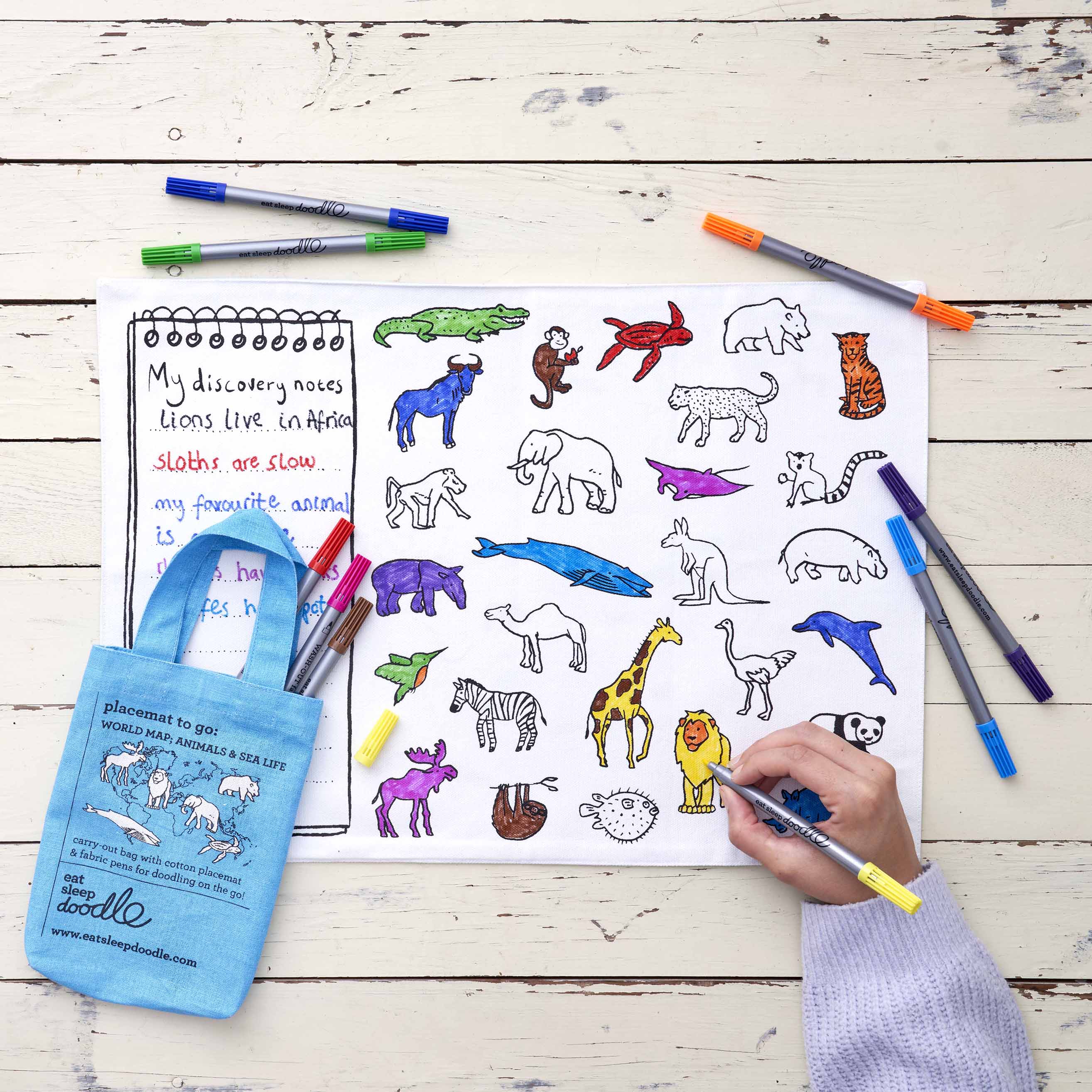 colour your own placemat Educational toys for kids