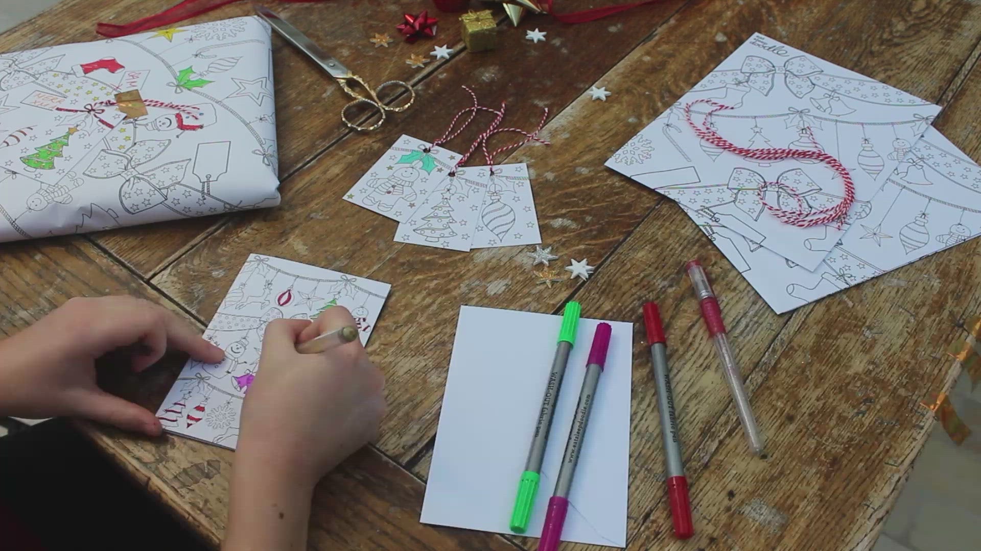 colour-in Christmas craft activity pack