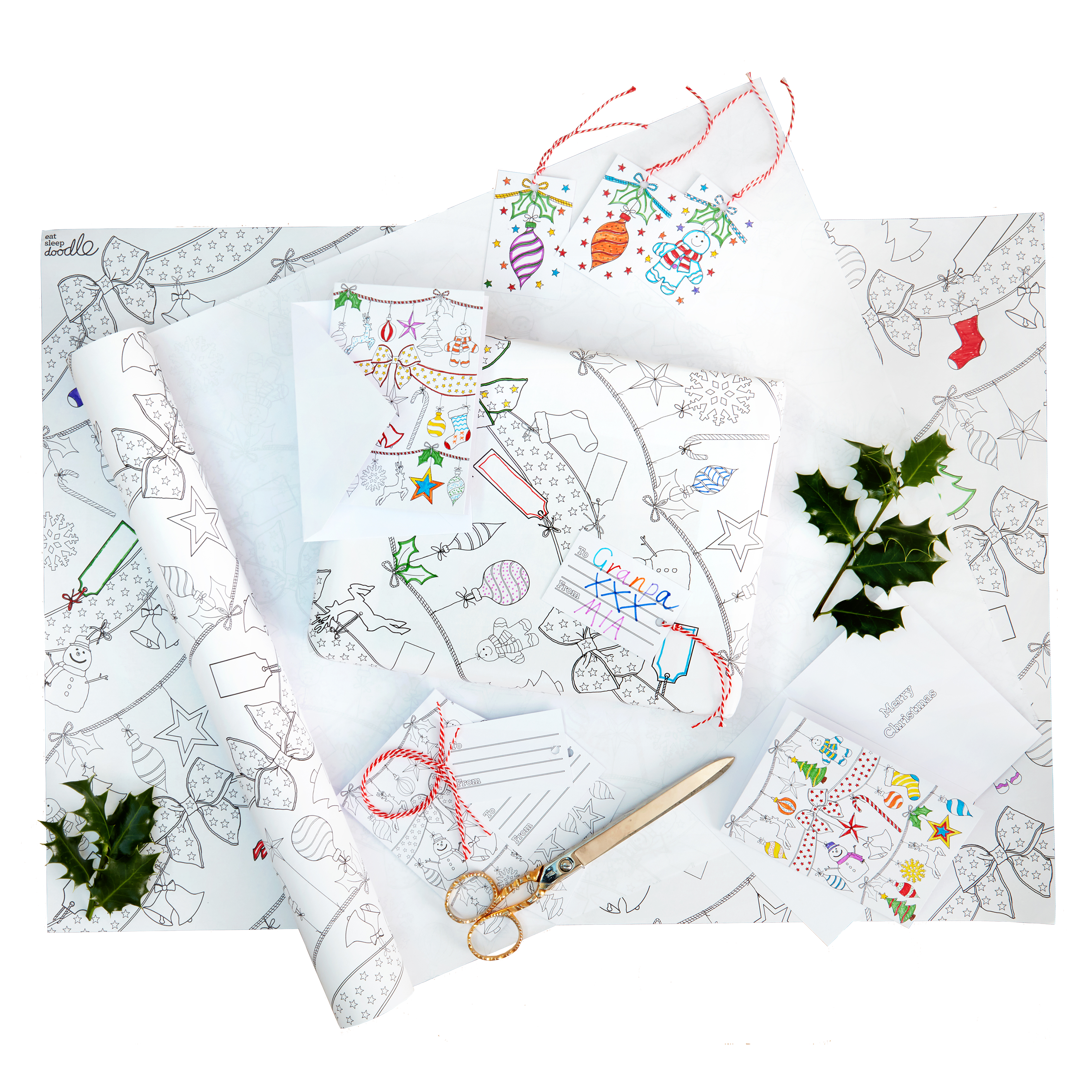 colour-in Christmas craft activity pack